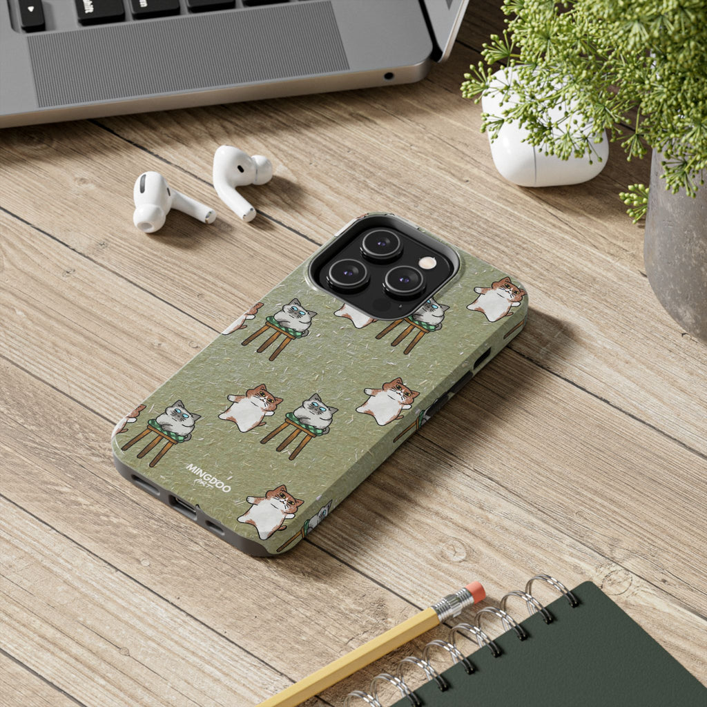 Two Cats, Zero Thoughts Pattern Tough Phone Case