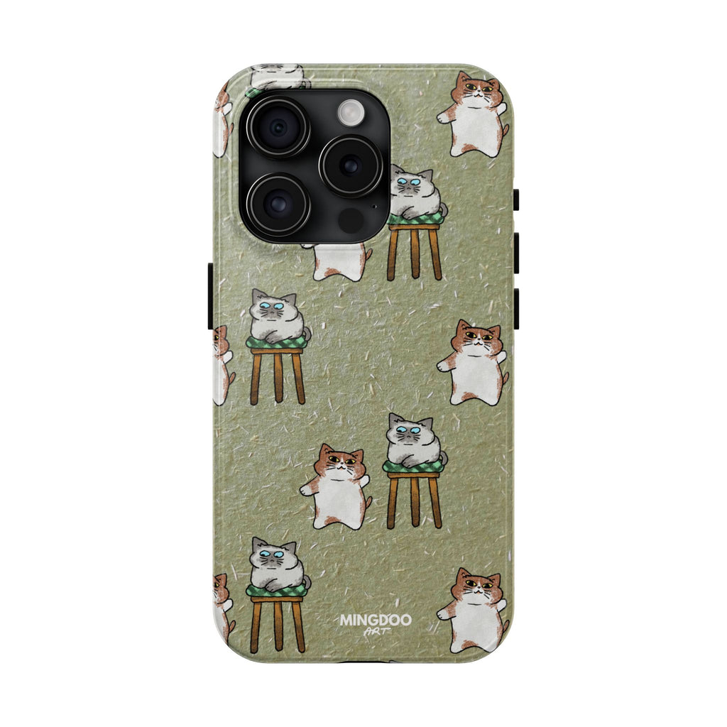 Two Cats, Zero Thoughts Pattern Tough Phone Case