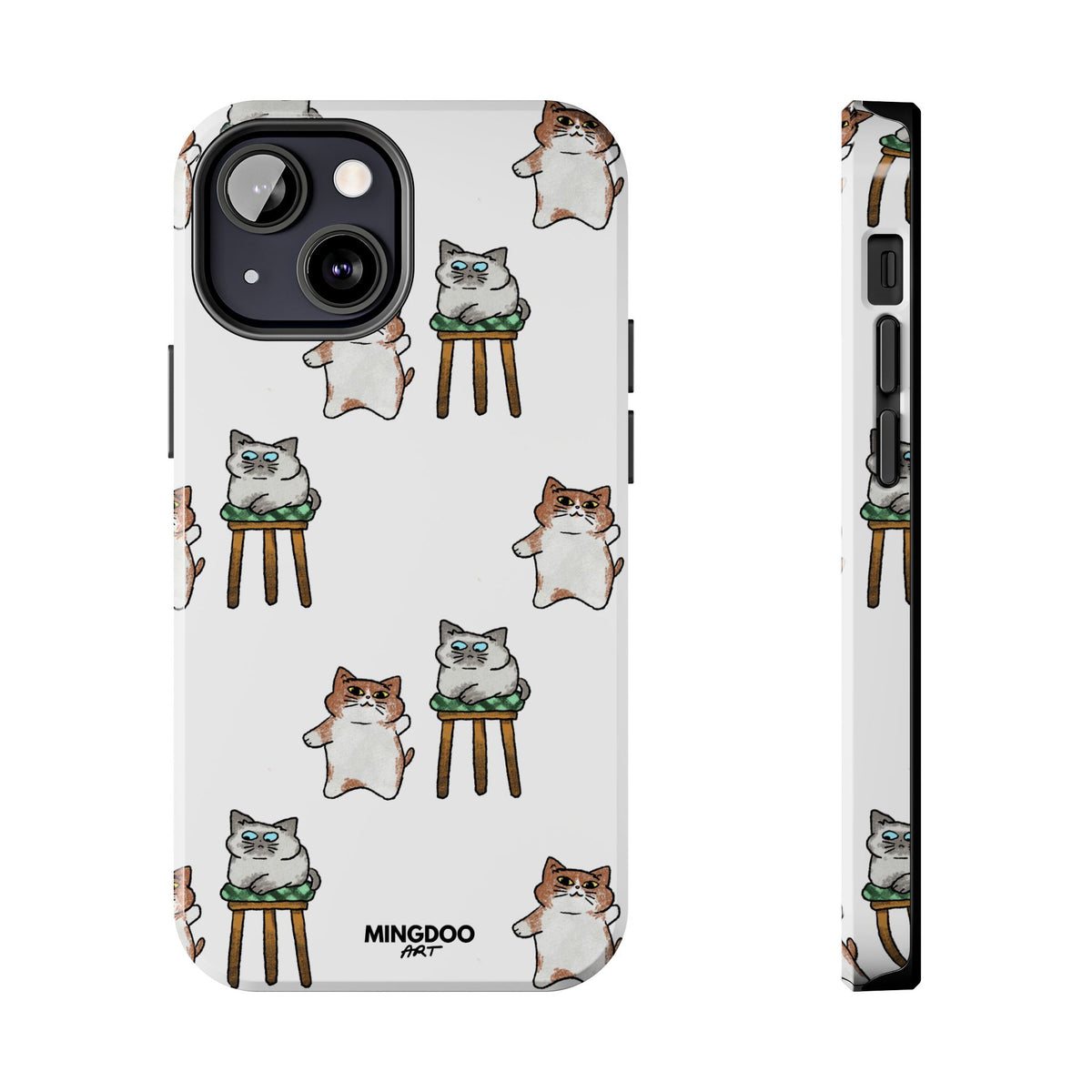 Two Cats, Zero Thoughts Pattern Tough Phone Case
