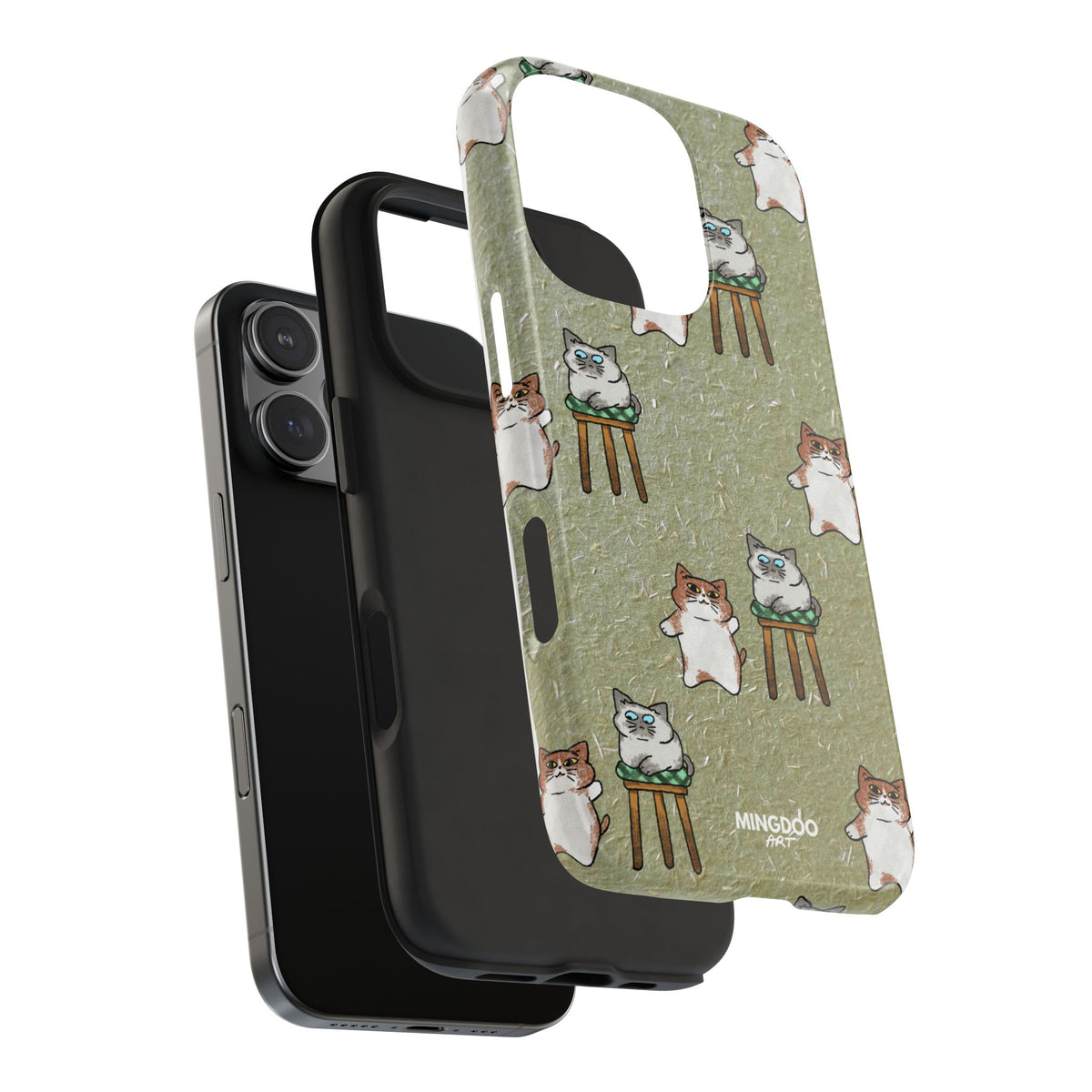 Two Cats, Zero Thoughts Pattern Tough Phone Case