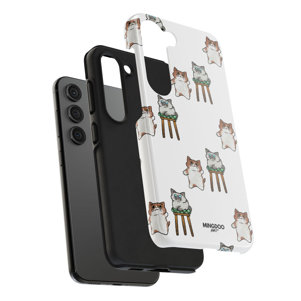 Two Cats, Zero Thoughts Pattern Tough Phone Case