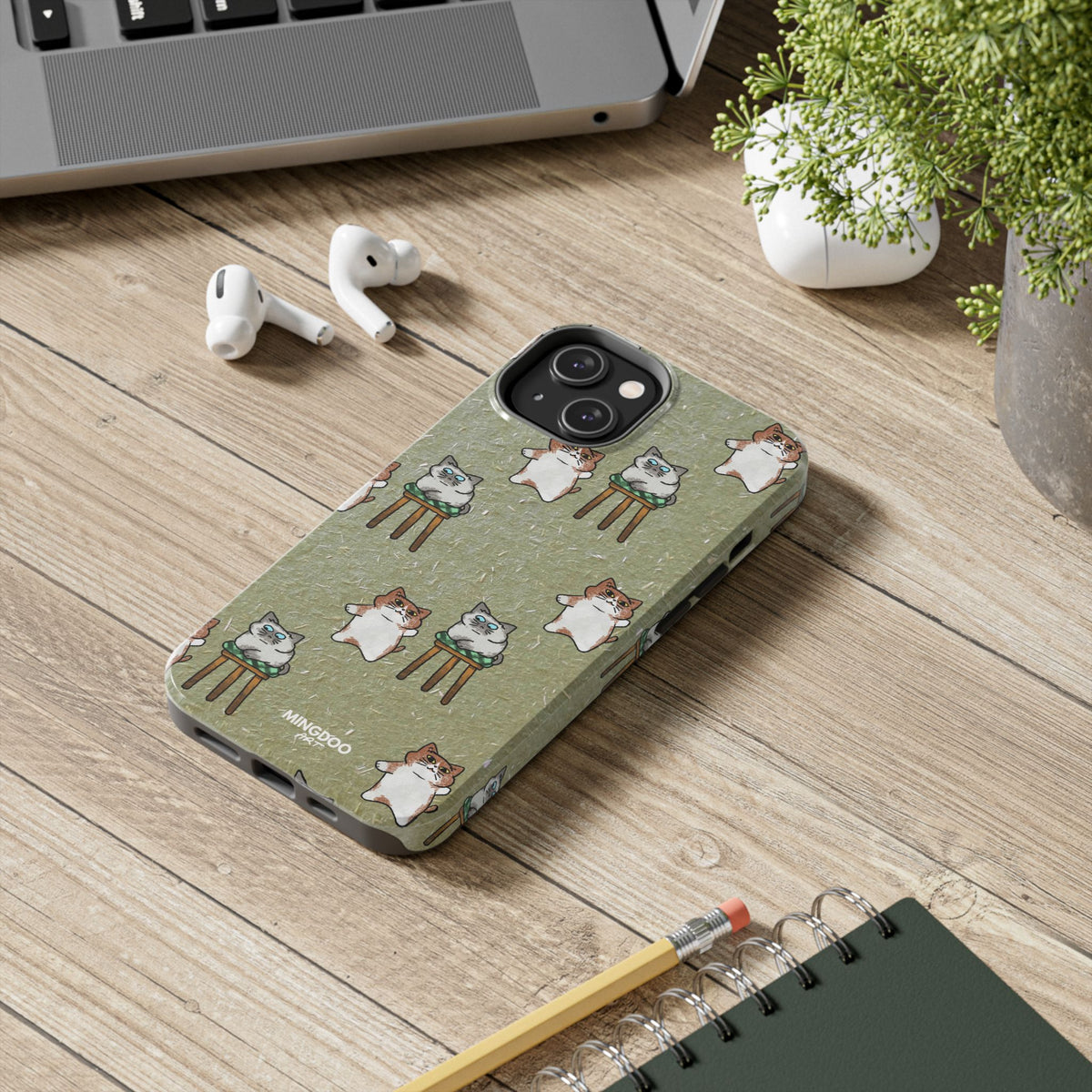 Two Cats, Zero Thoughts Pattern Tough Phone Case