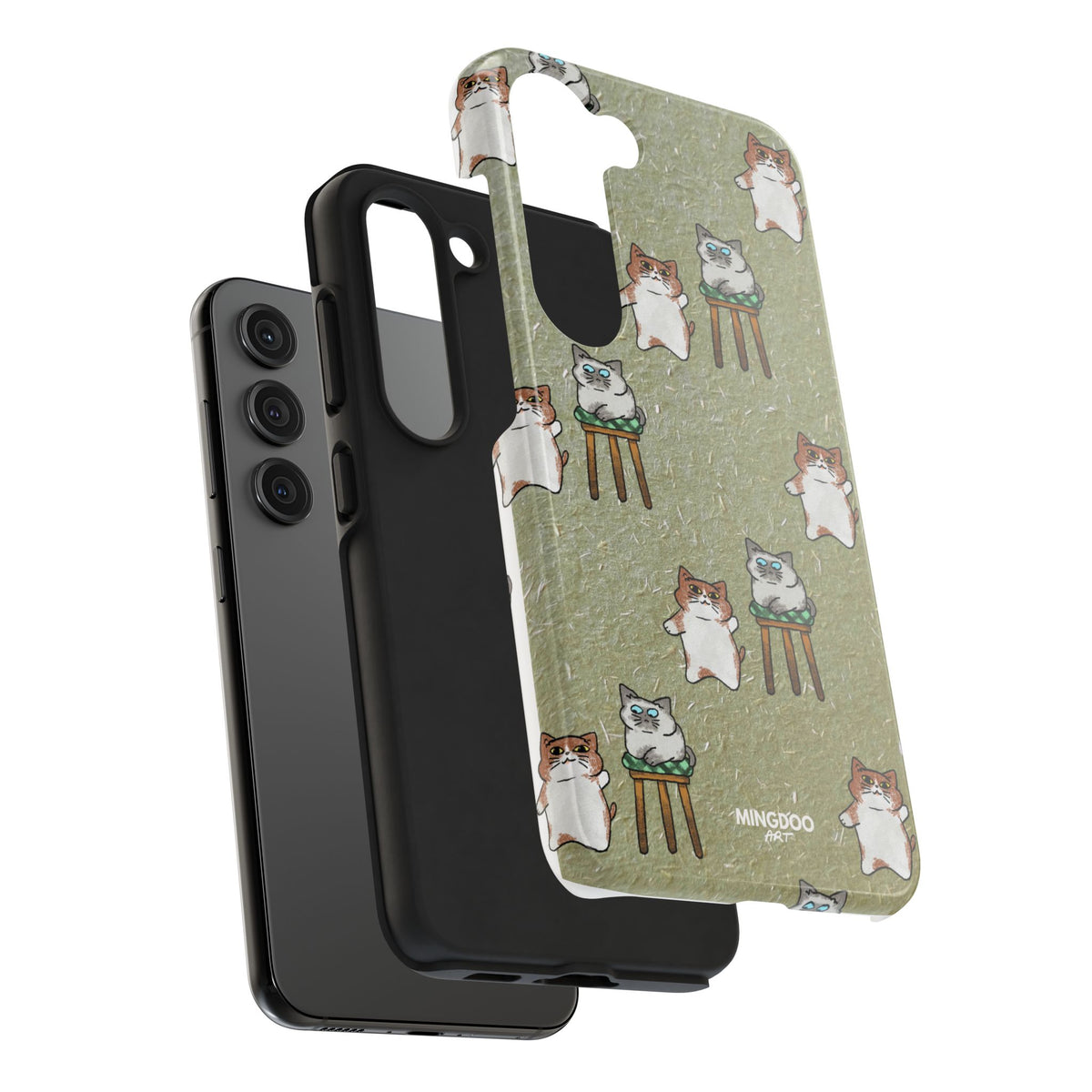 Two Cats, Zero Thoughts Pattern Tough Phone Case