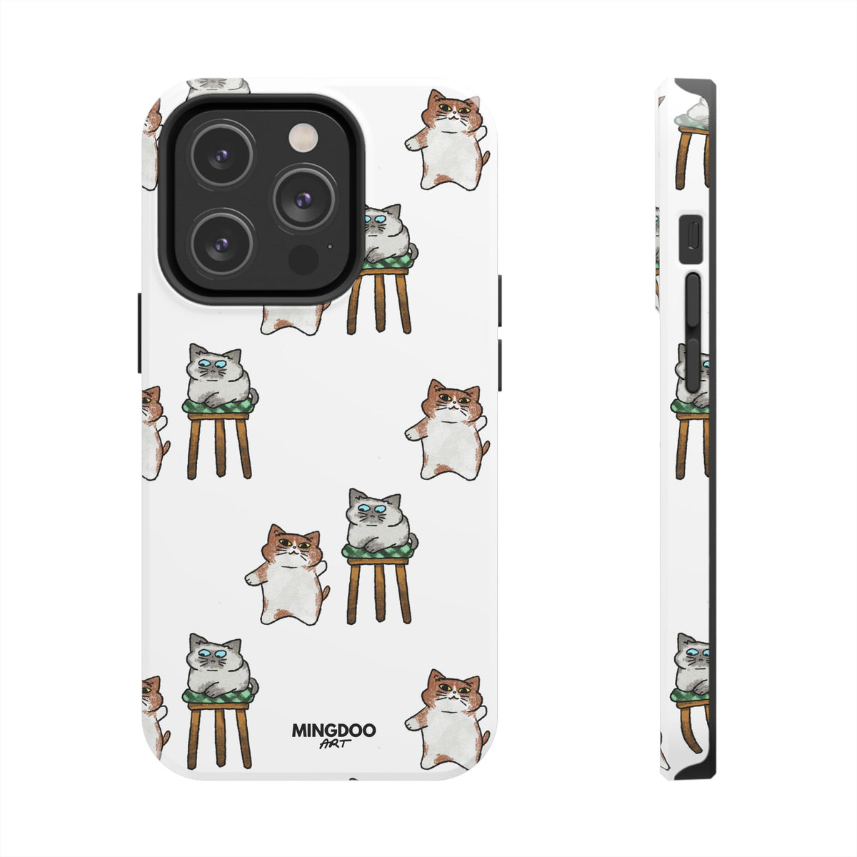 Two Cats, Zero Thoughts Pattern Tough Phone Case