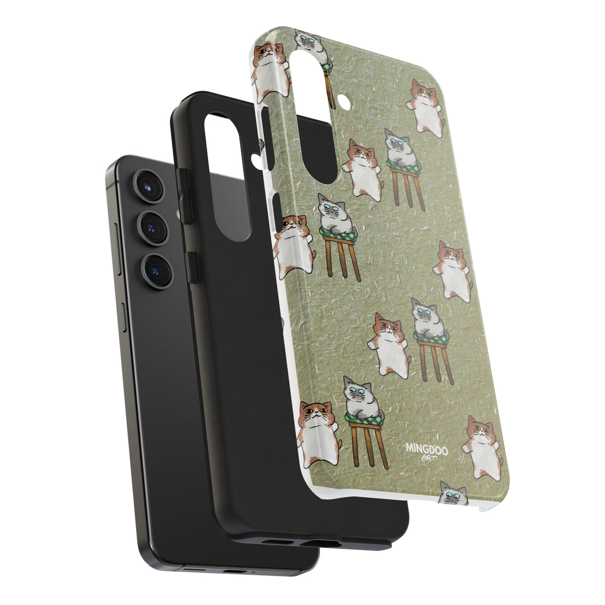 Two Cats, Zero Thoughts Pattern Tough Phone Case