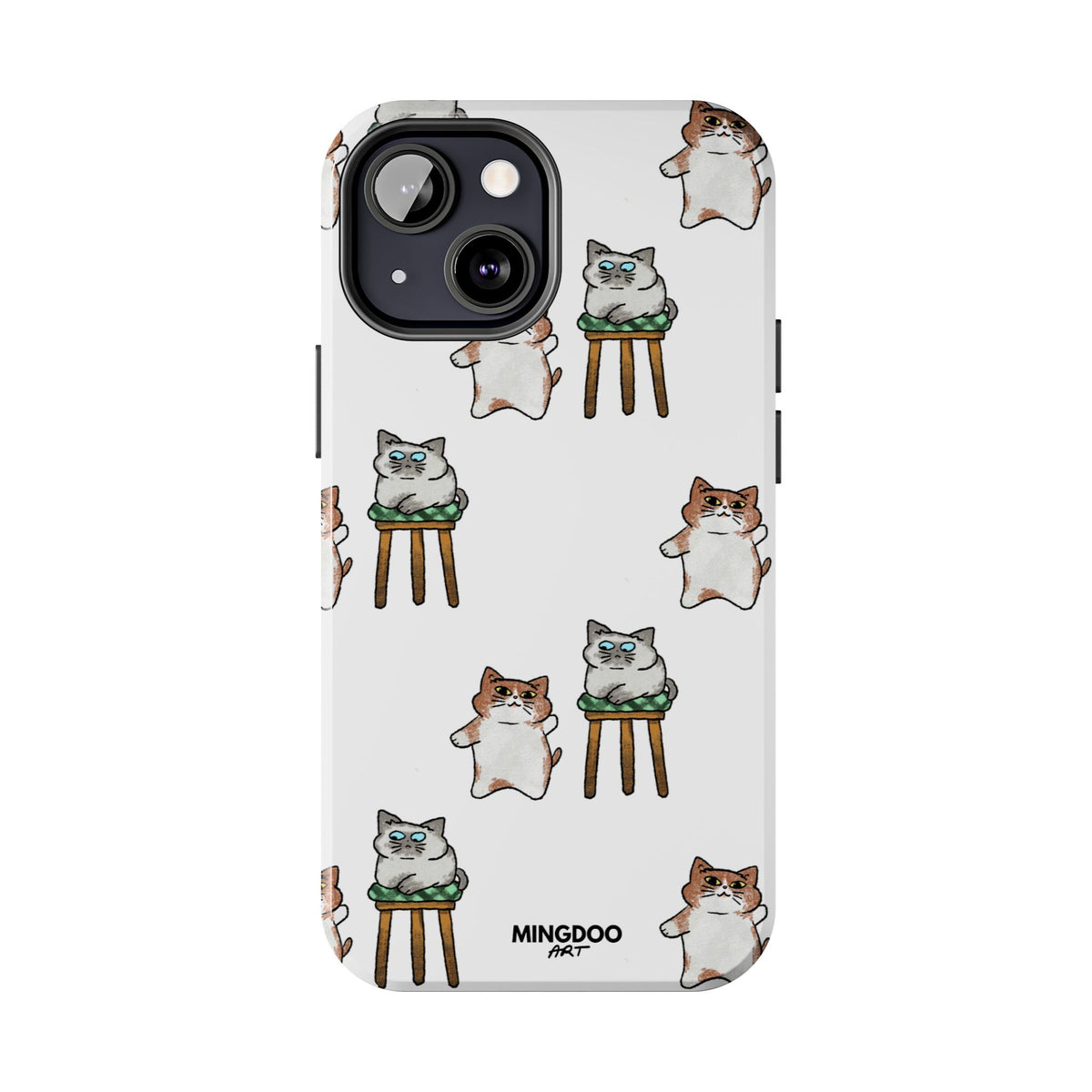 Two Cats, Zero Thoughts Pattern Tough Phone Case