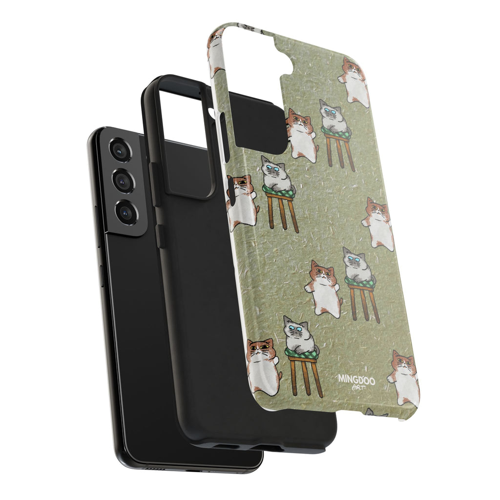 Two Cats, Zero Thoughts Pattern Tough Phone Case