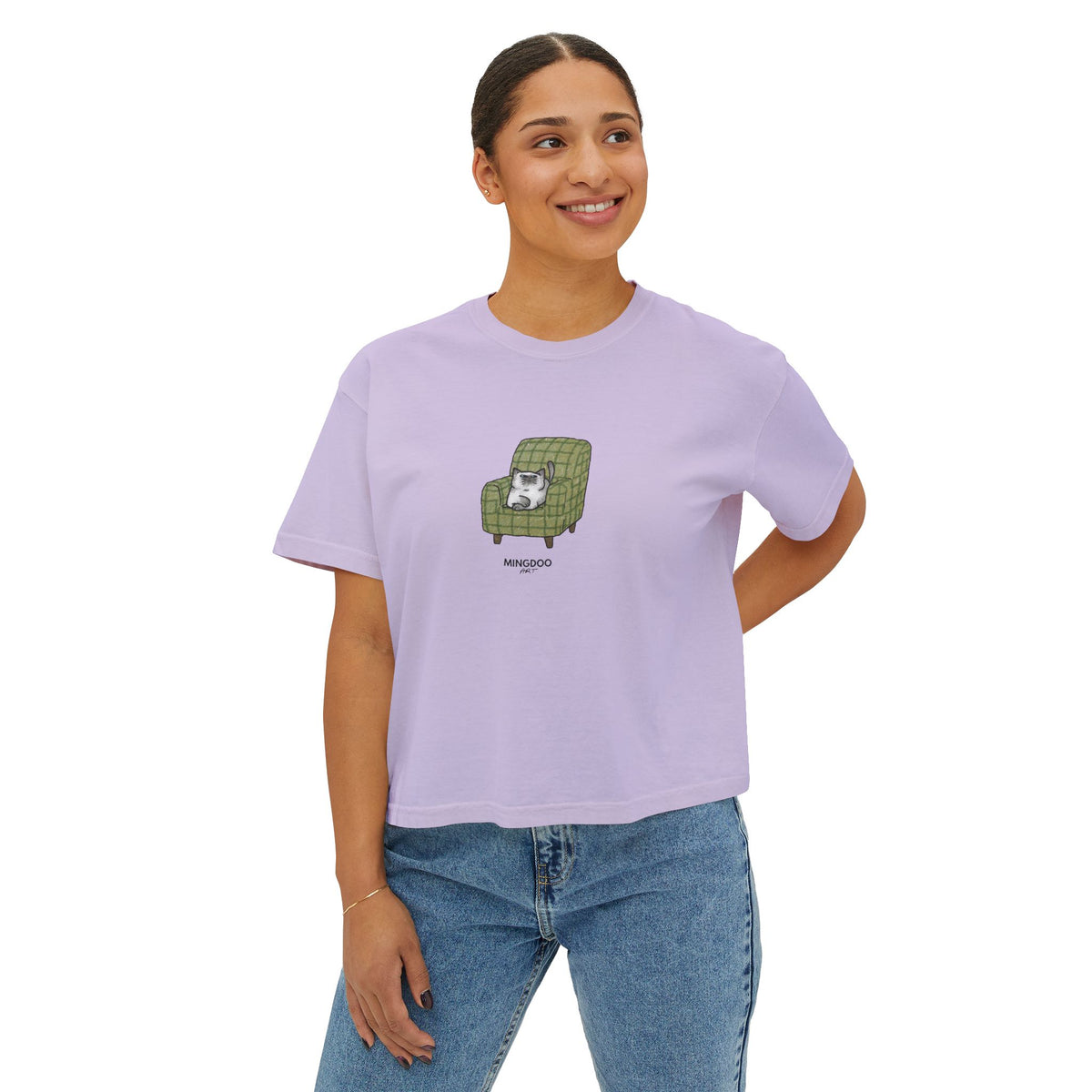 The Cat, Zero Thoughts Women's Boxy Tee