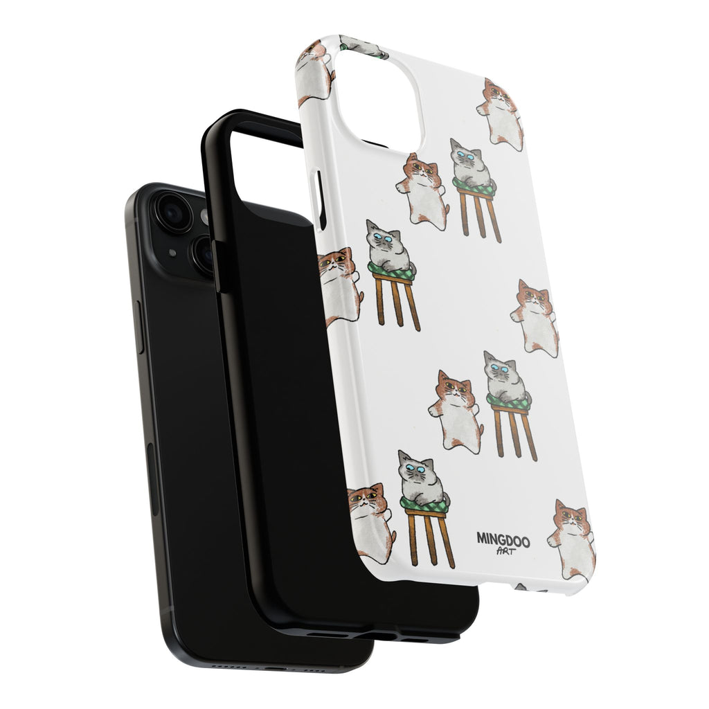 Two Cats, Zero Thoughts Pattern Tough Phone Case