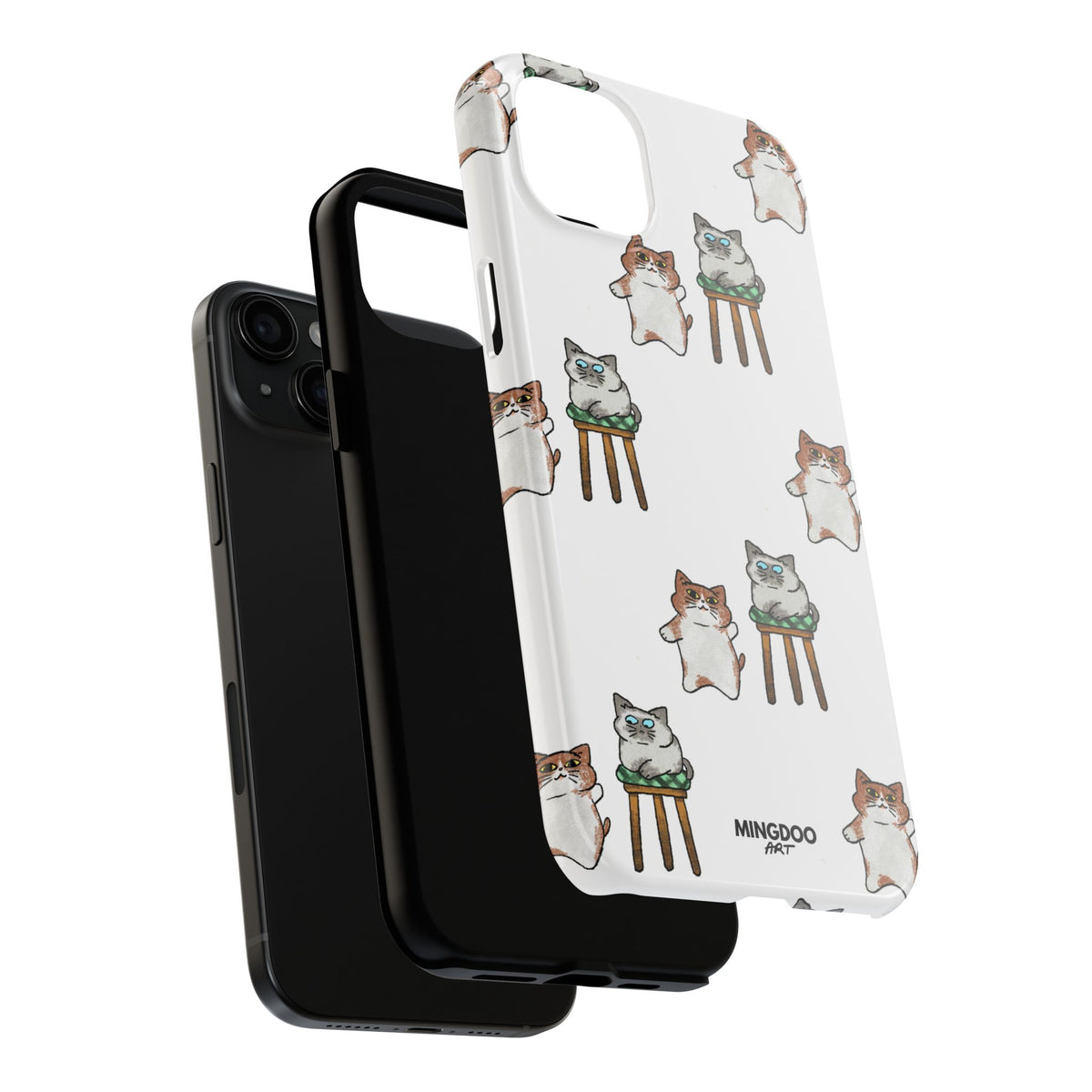 Two Cats, Zero Thoughts Pattern Tough Phone Case