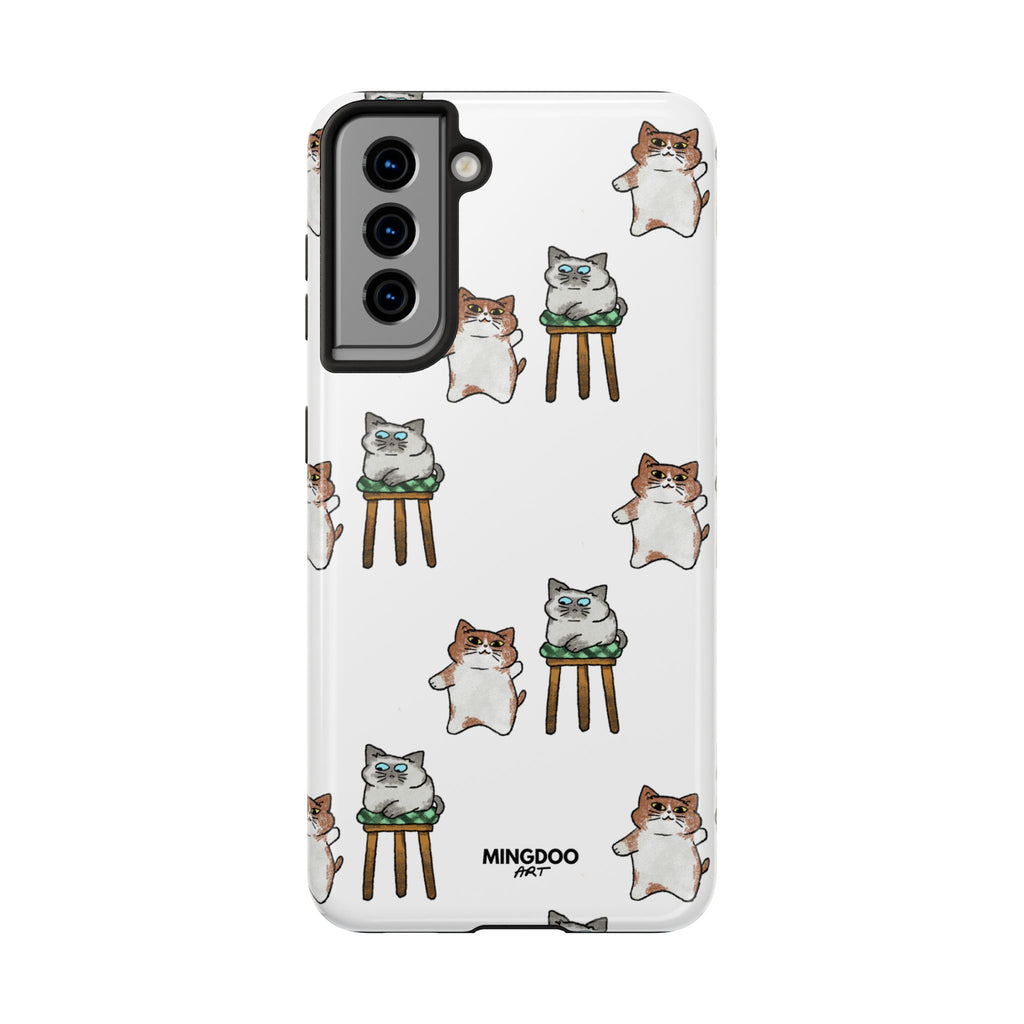Two Cats, Zero Thoughts Pattern Tough Phone Case