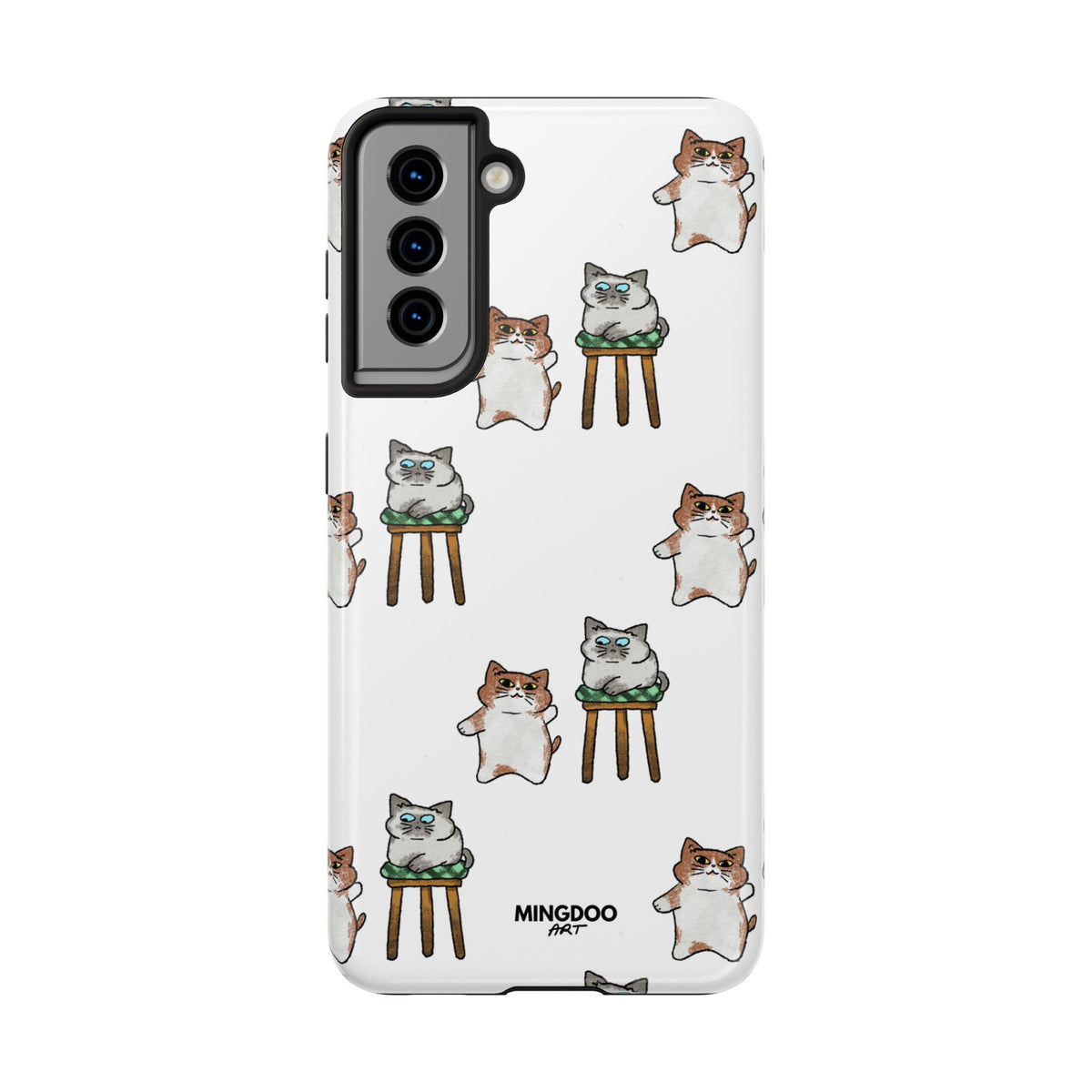 Two Cats, Zero Thoughts Pattern Tough Phone Case