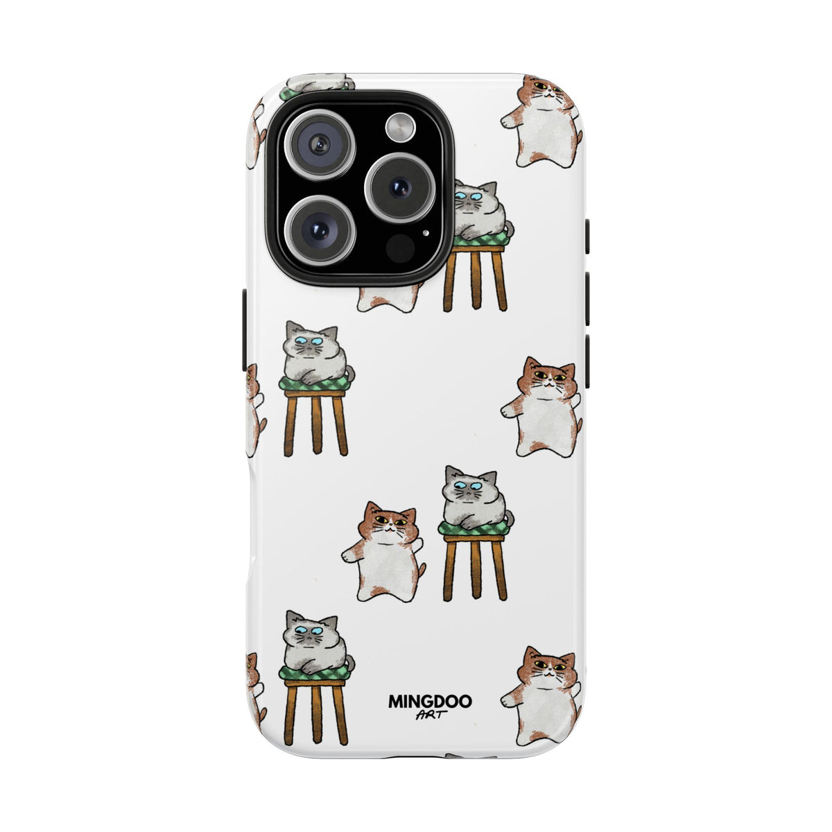 Two Cats, Zero Thoughts Pattern Tough Phone Case