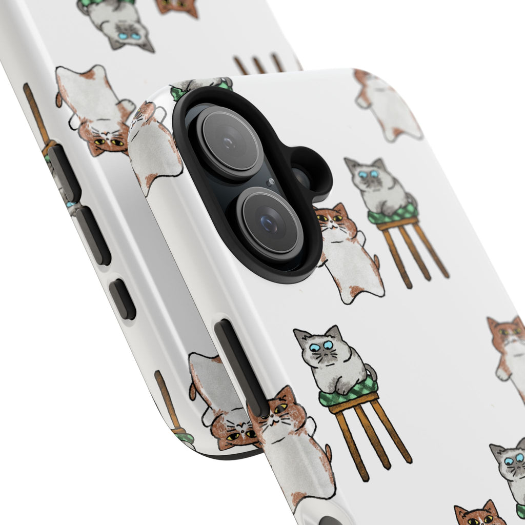 Two Cats, Zero Thoughts Pattern Tough Phone Case