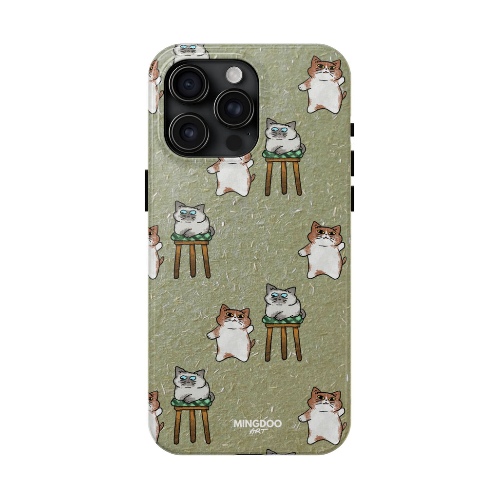 Two Cats, Zero Thoughts Pattern Tough Phone Case