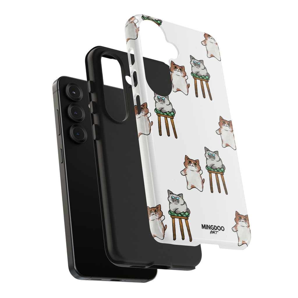 Two Cats, Zero Thoughts Pattern Tough Phone Case