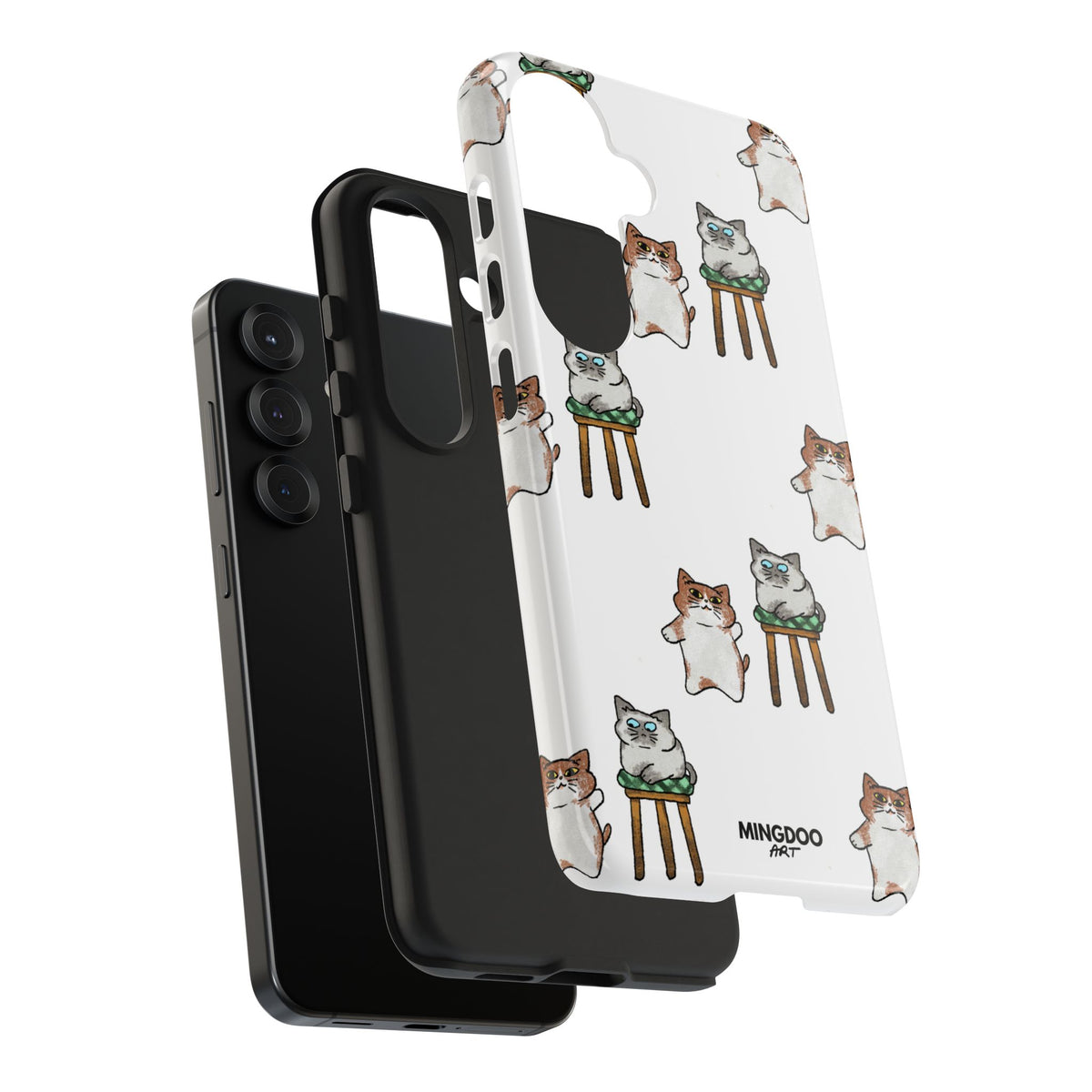 Two Cats, Zero Thoughts Pattern Tough Phone Case
