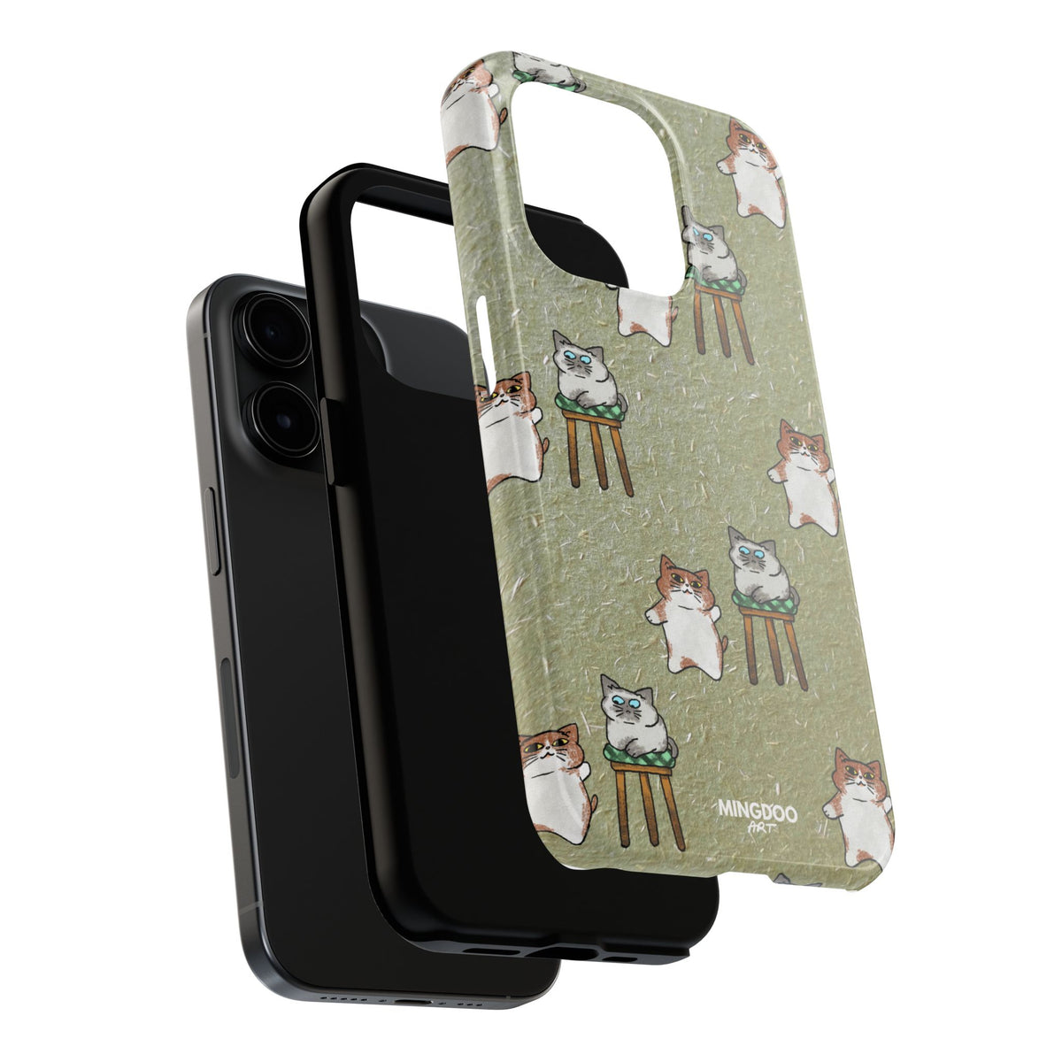 Two Cats, Zero Thoughts Pattern Tough Phone Case