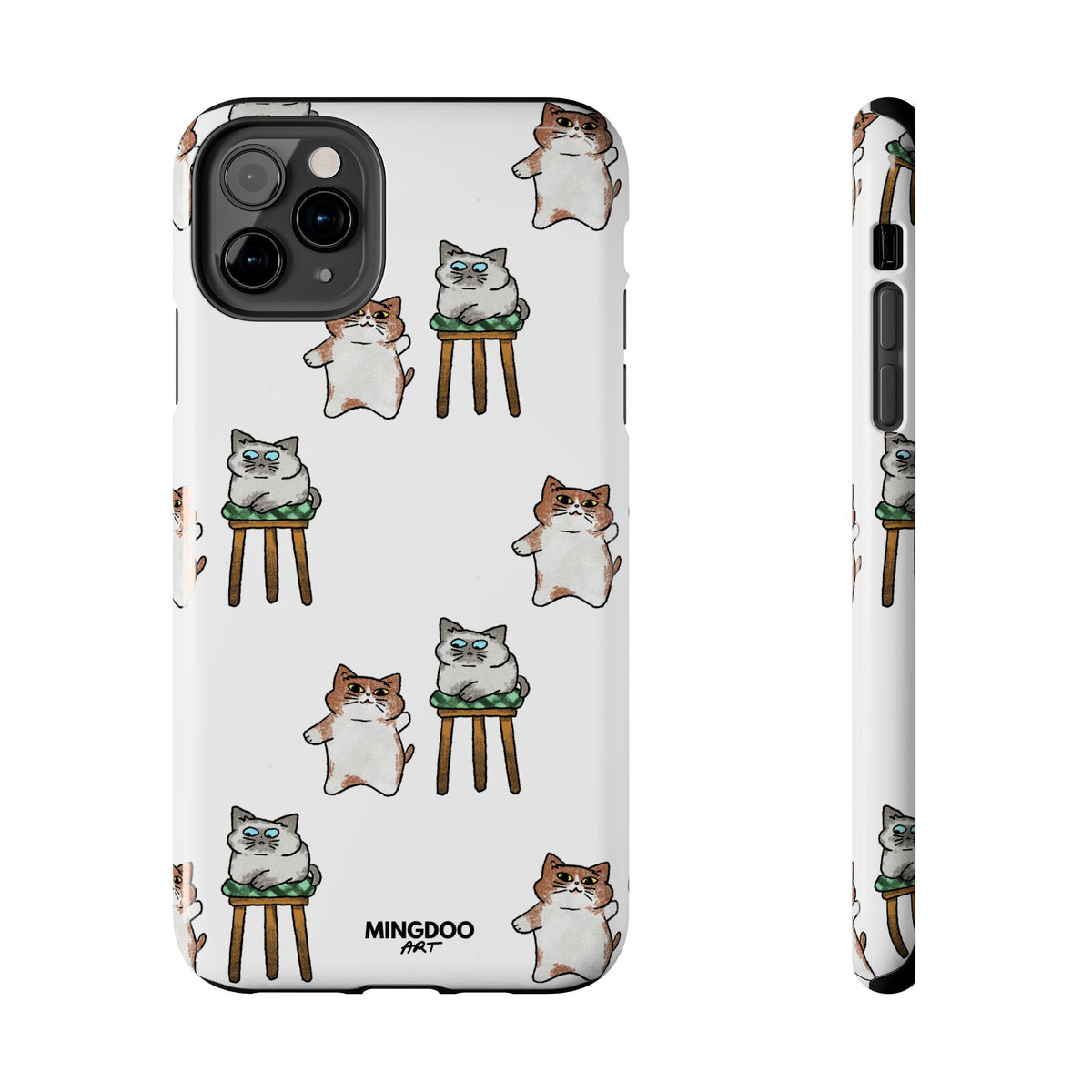 Two Cats, Zero Thoughts Pattern Tough Phone Case
