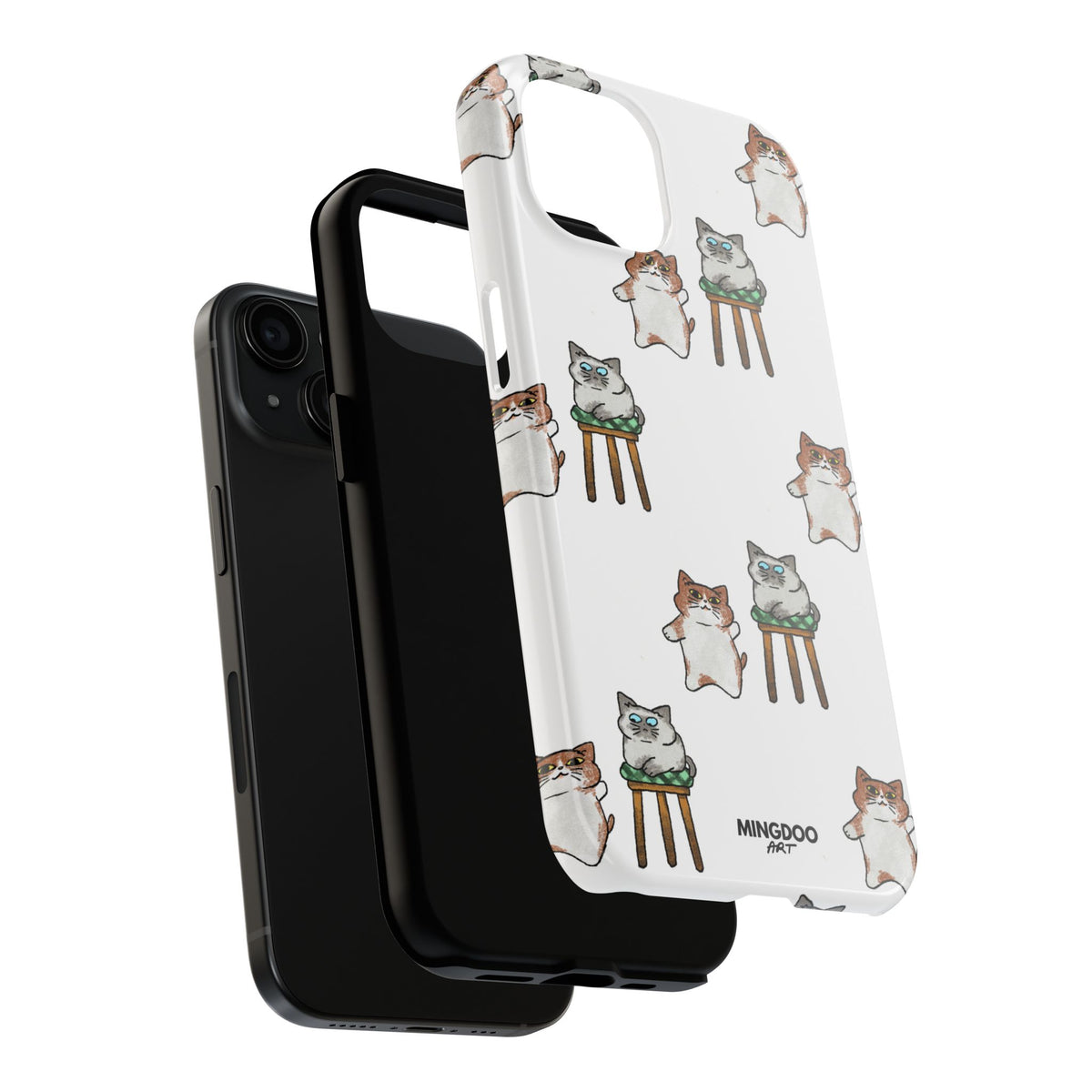 Two Cats, Zero Thoughts Pattern Tough Phone Case