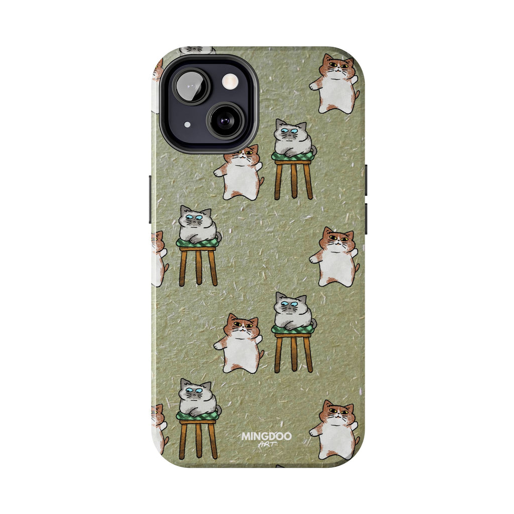 Two Cats, Zero Thoughts Pattern Tough Phone Case
