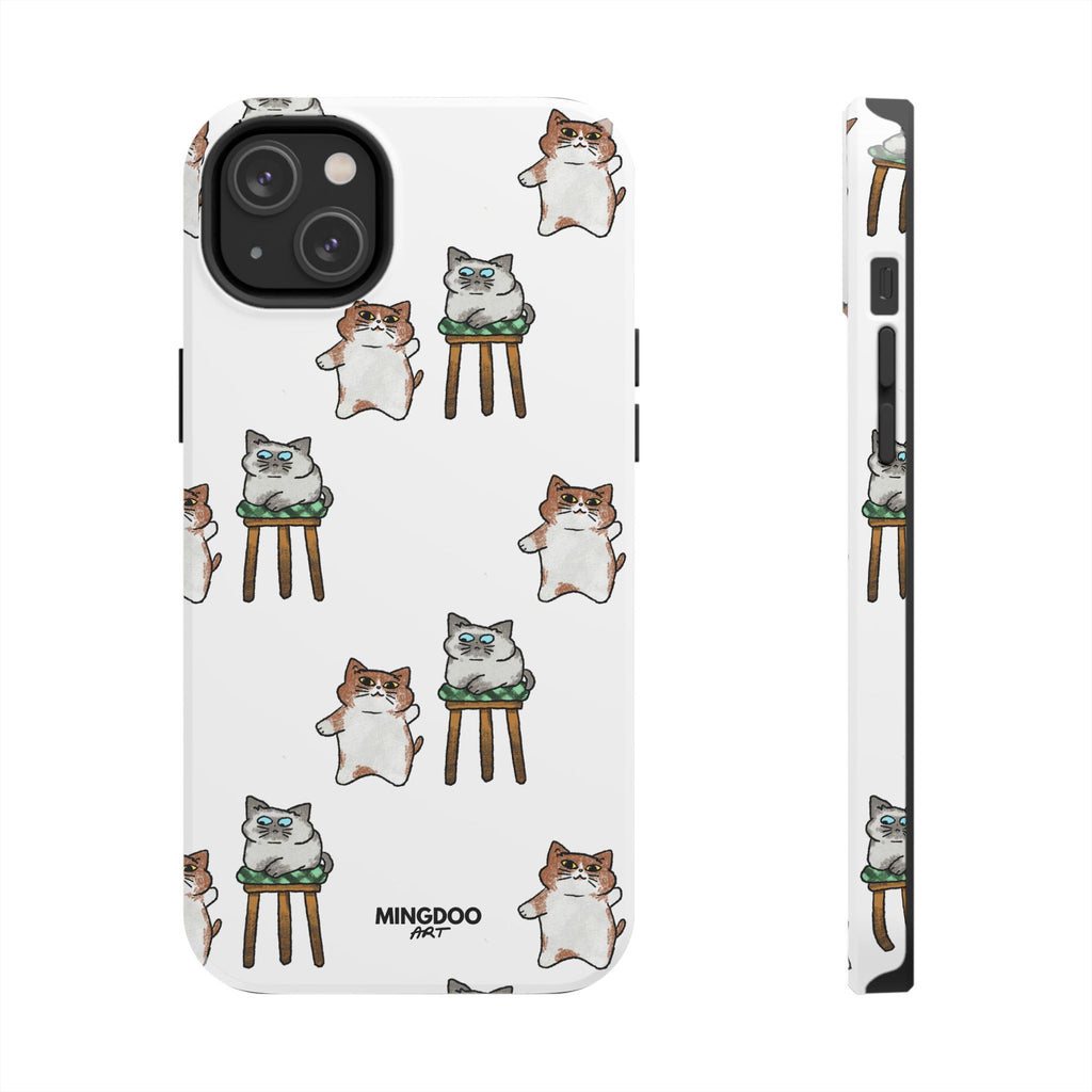 Two Cats, Zero Thoughts Pattern Tough Phone Case