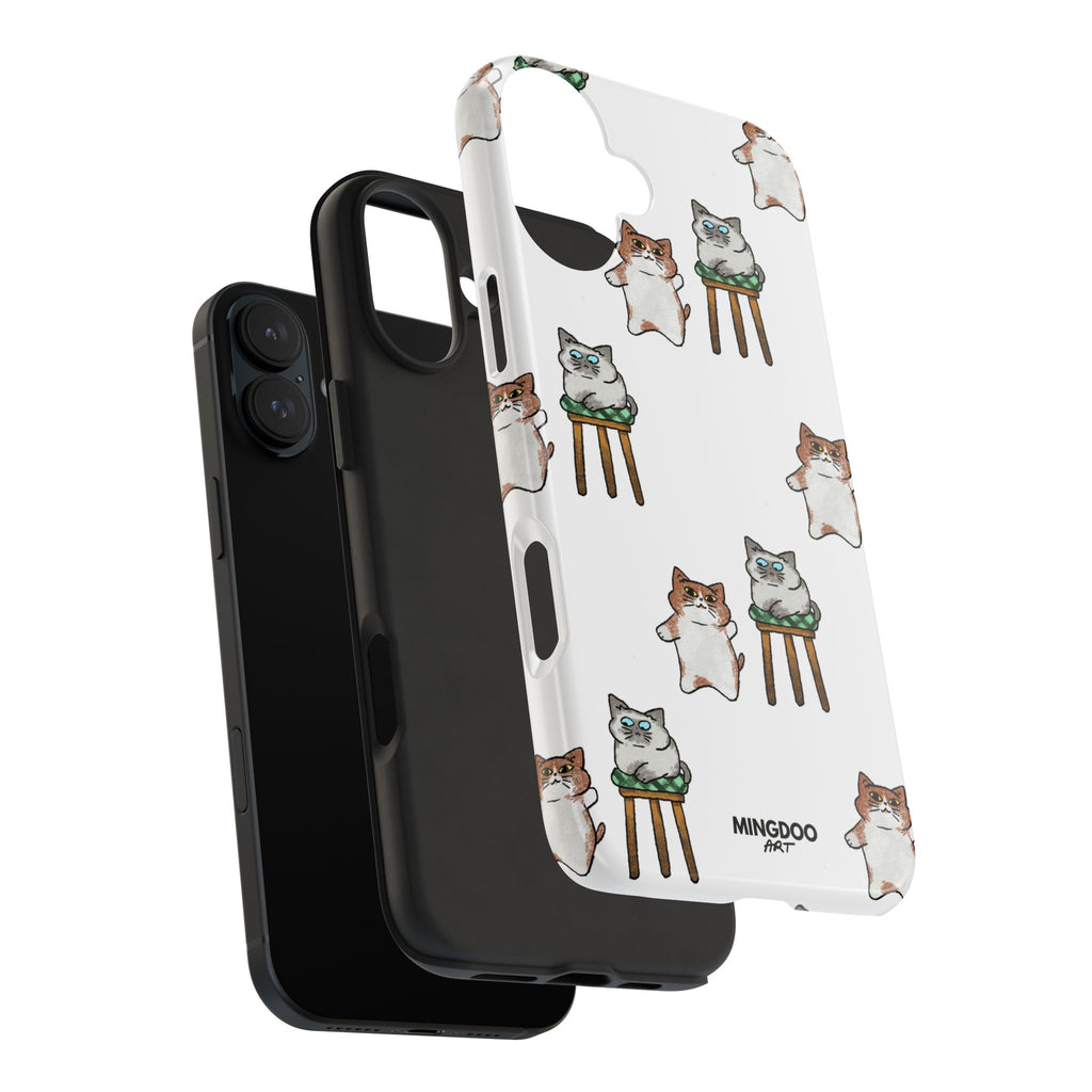 Two Cats, Zero Thoughts Pattern Tough Phone Case