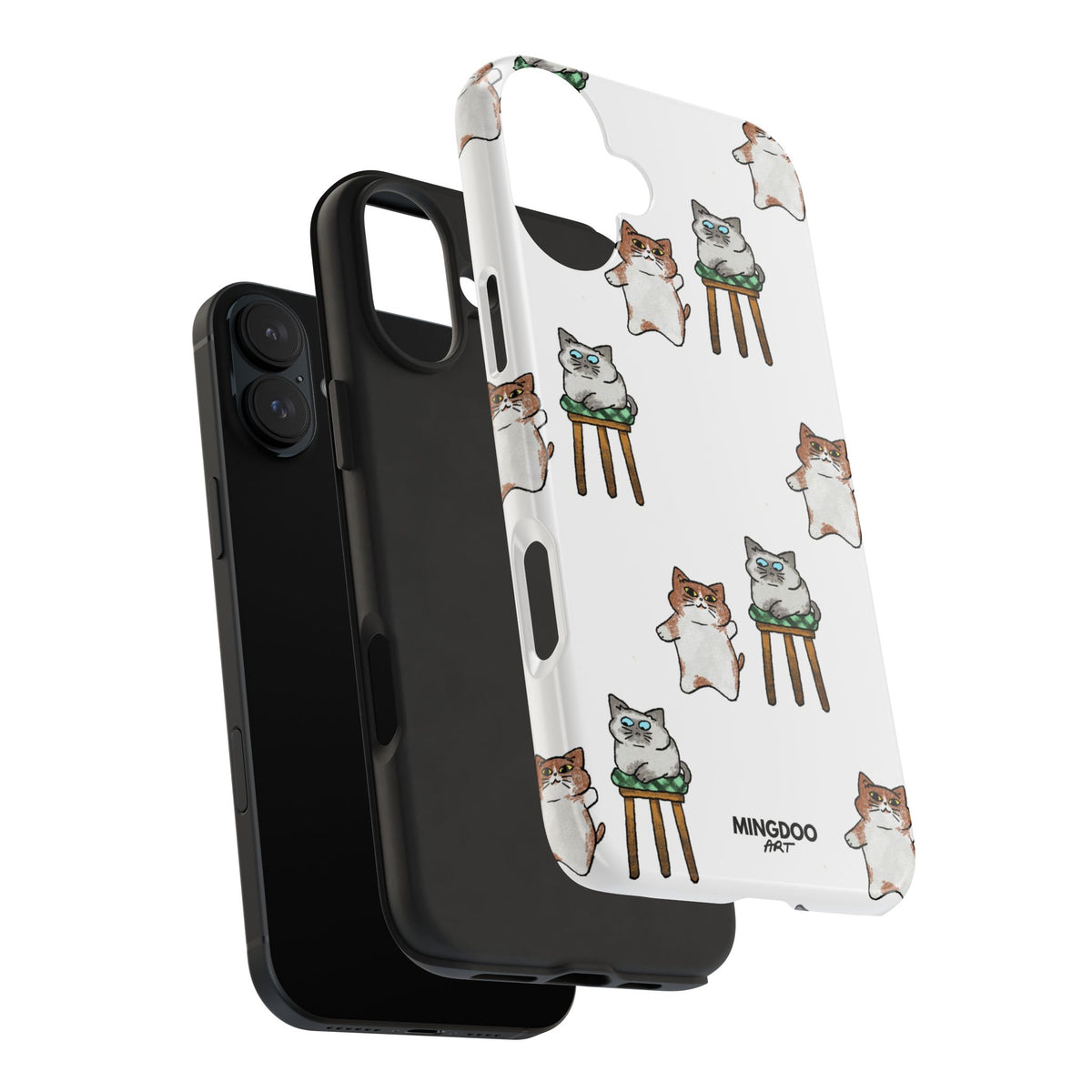 Two Cats, Zero Thoughts Pattern Tough Phone Case