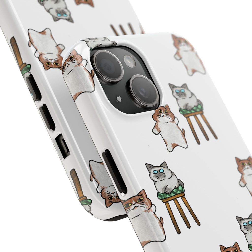 Two Cats, Zero Thoughts Pattern Tough Phone Case