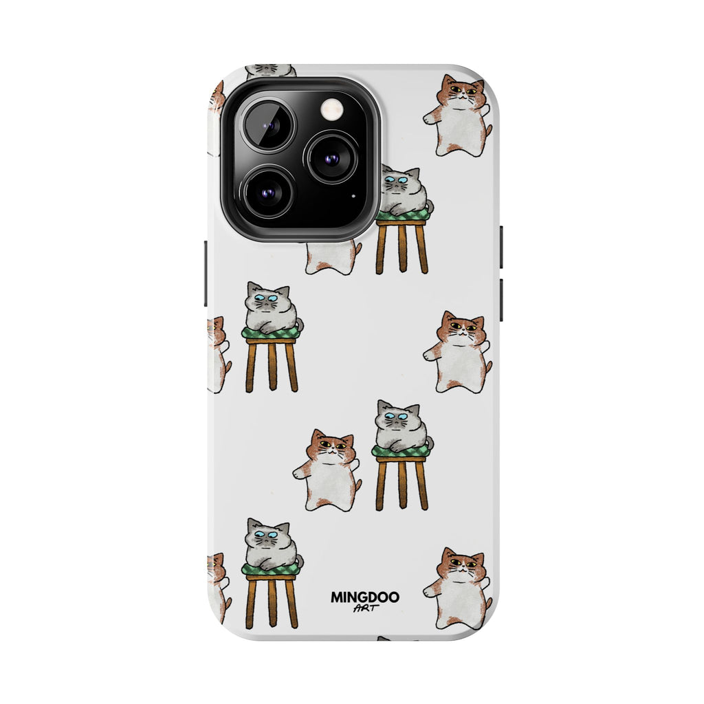 Two Cats, Zero Thoughts Pattern Tough Phone Case
