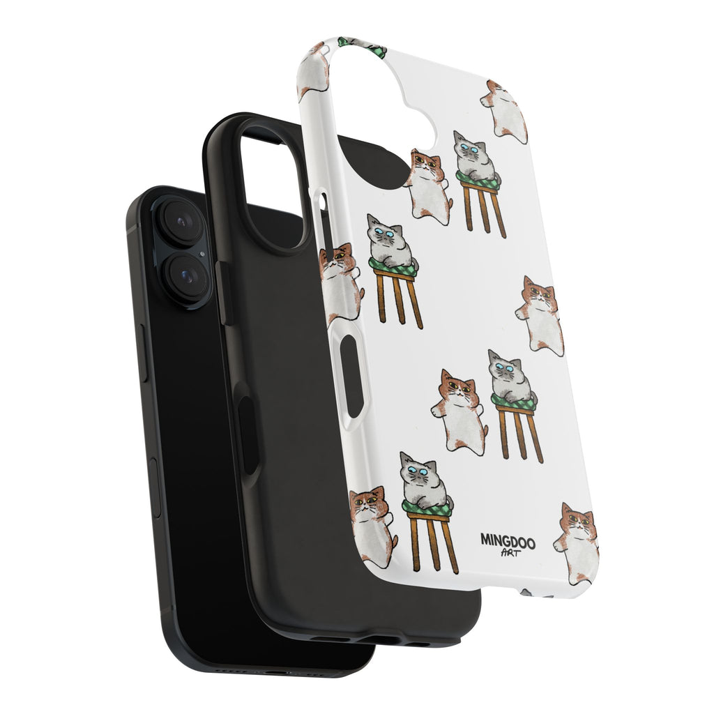 Two Cats, Zero Thoughts Pattern Tough Phone Case