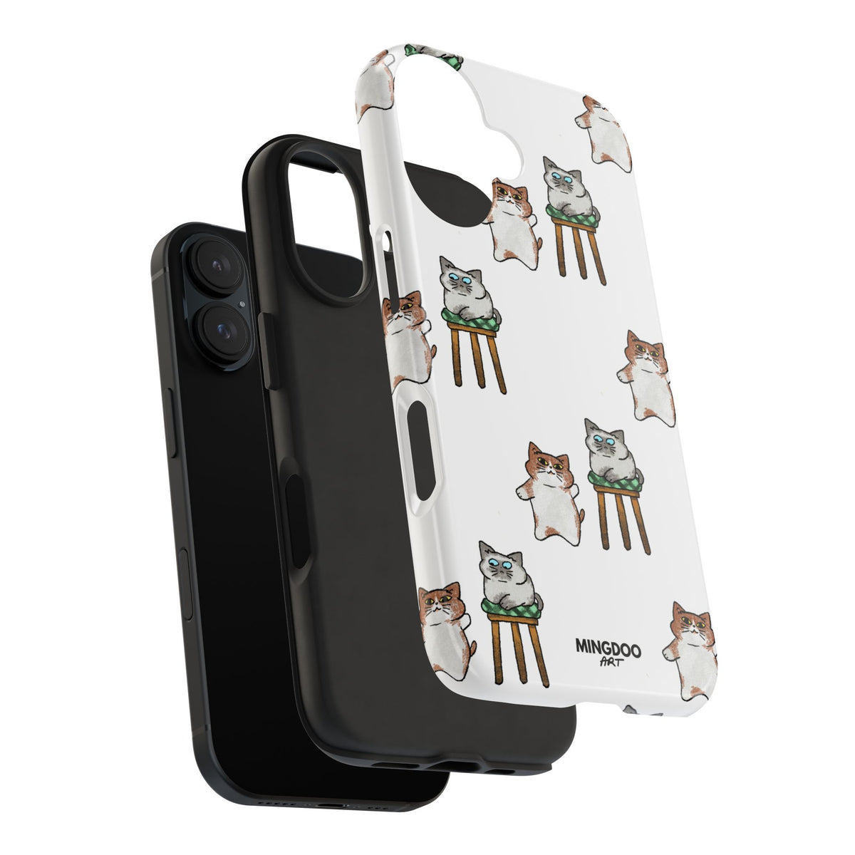 Two Cats, Zero Thoughts Pattern Tough Phone Case