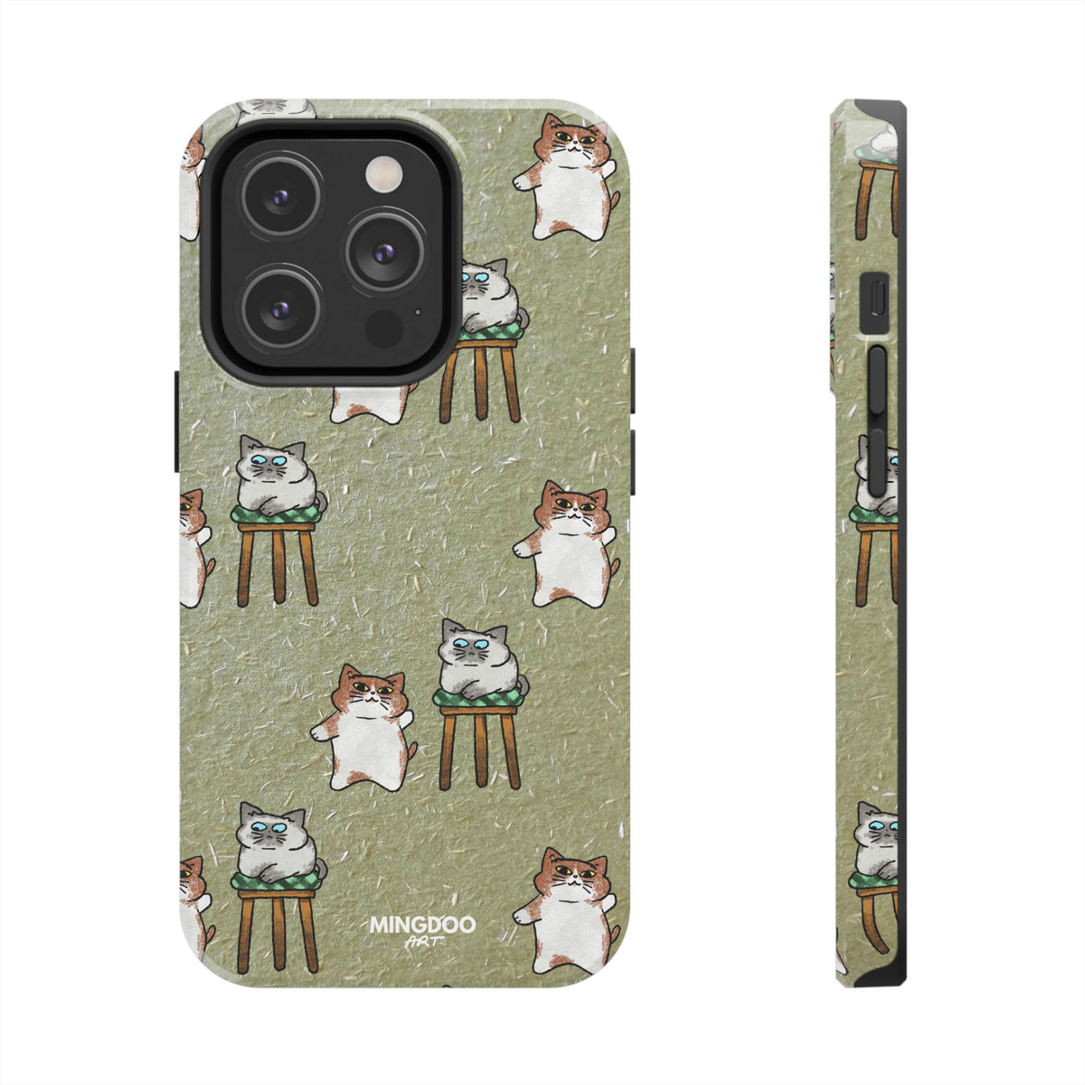 Two Cats, Zero Thoughts Pattern Tough Phone Case