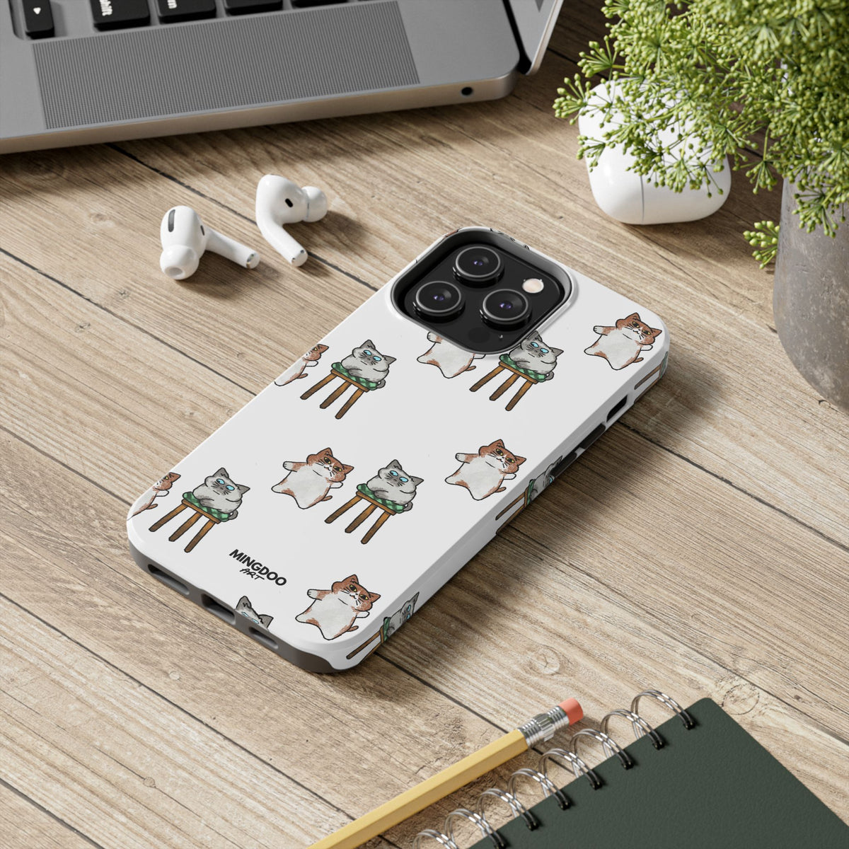 Two Cats, Zero Thoughts Pattern Tough Phone Case