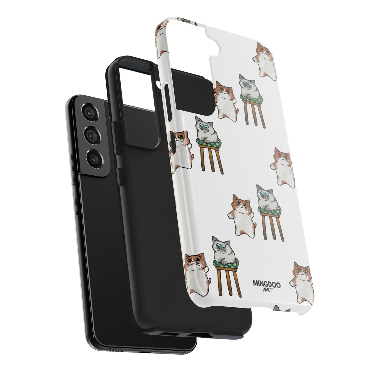 Two Cats, Zero Thoughts Pattern Tough Phone Case