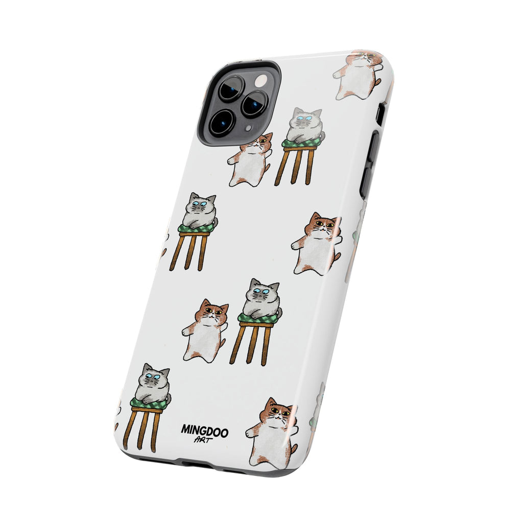 Two Cats, Zero Thoughts Pattern Tough Phone Case