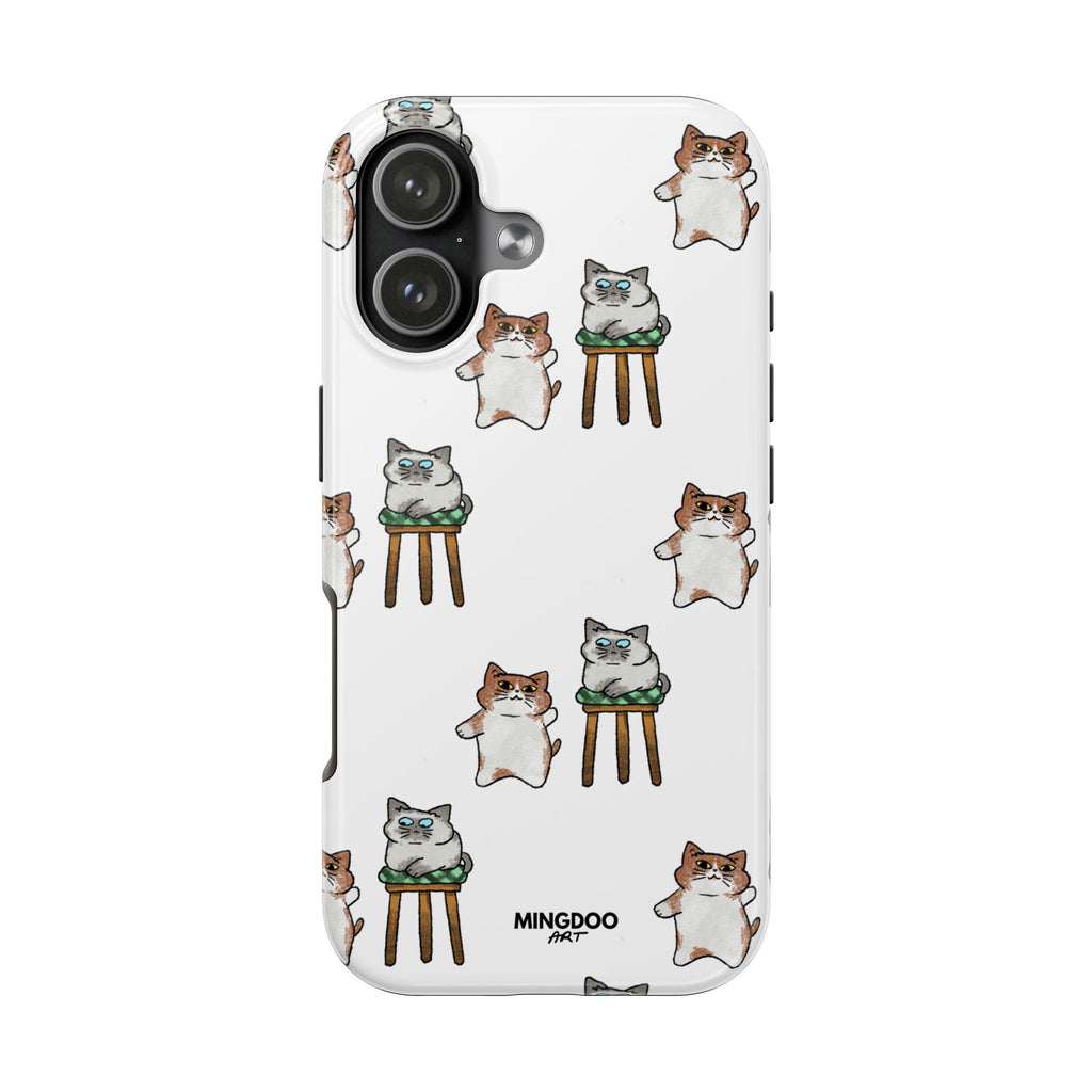 Two Cats, Zero Thoughts Pattern Tough Phone Case