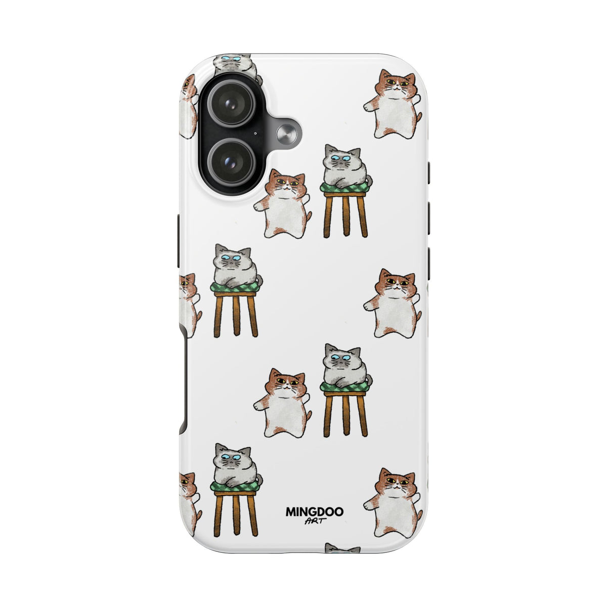 Two Cats, Zero Thoughts Pattern Tough Phone Case