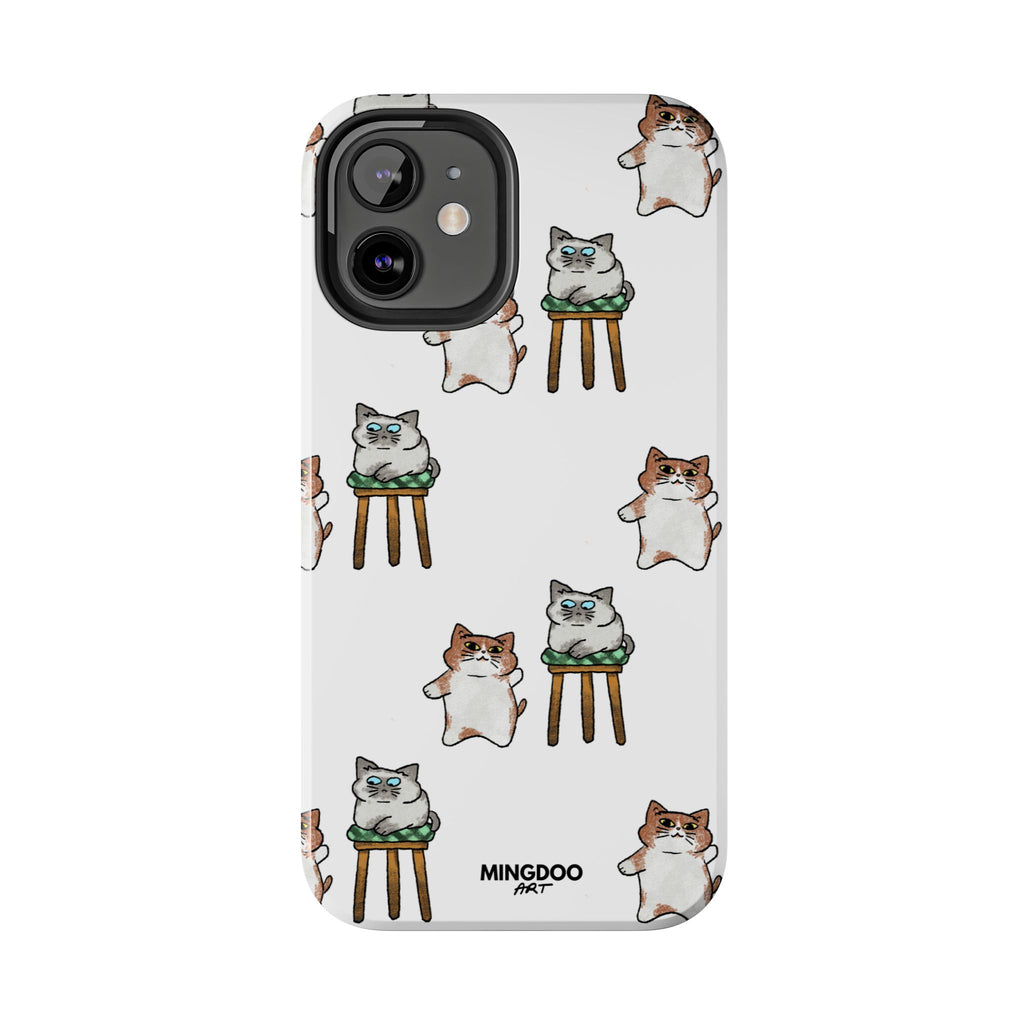 Two Cats, Zero Thoughts Pattern Tough Phone Case