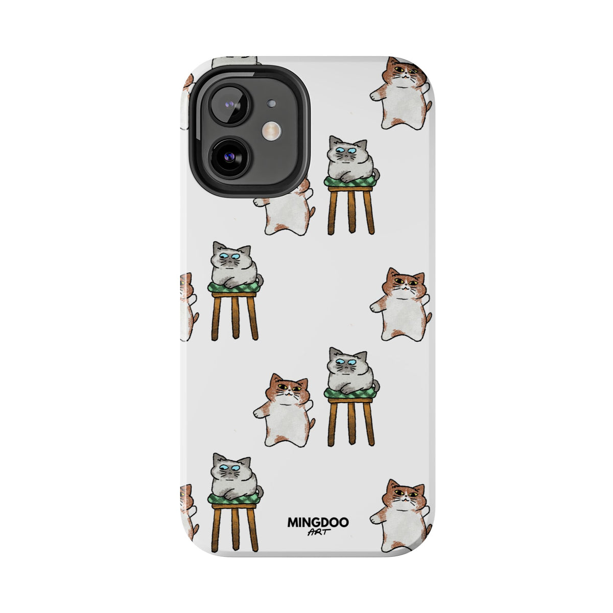 Two Cats, Zero Thoughts Pattern Tough Phone Case