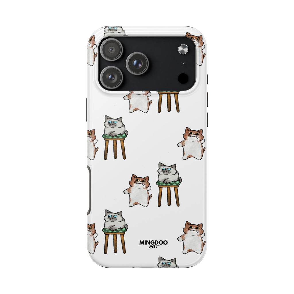 Two Cats, Zero Thoughts Pattern Tough Phone Case