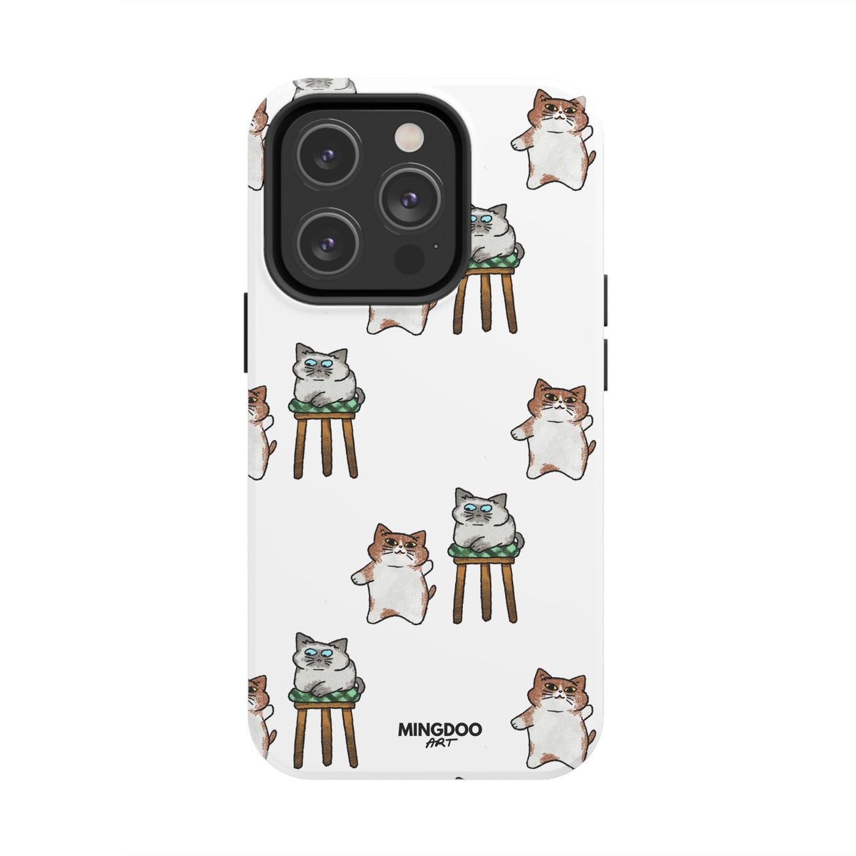 Two Cats, Zero Thoughts Pattern Tough Phone Case