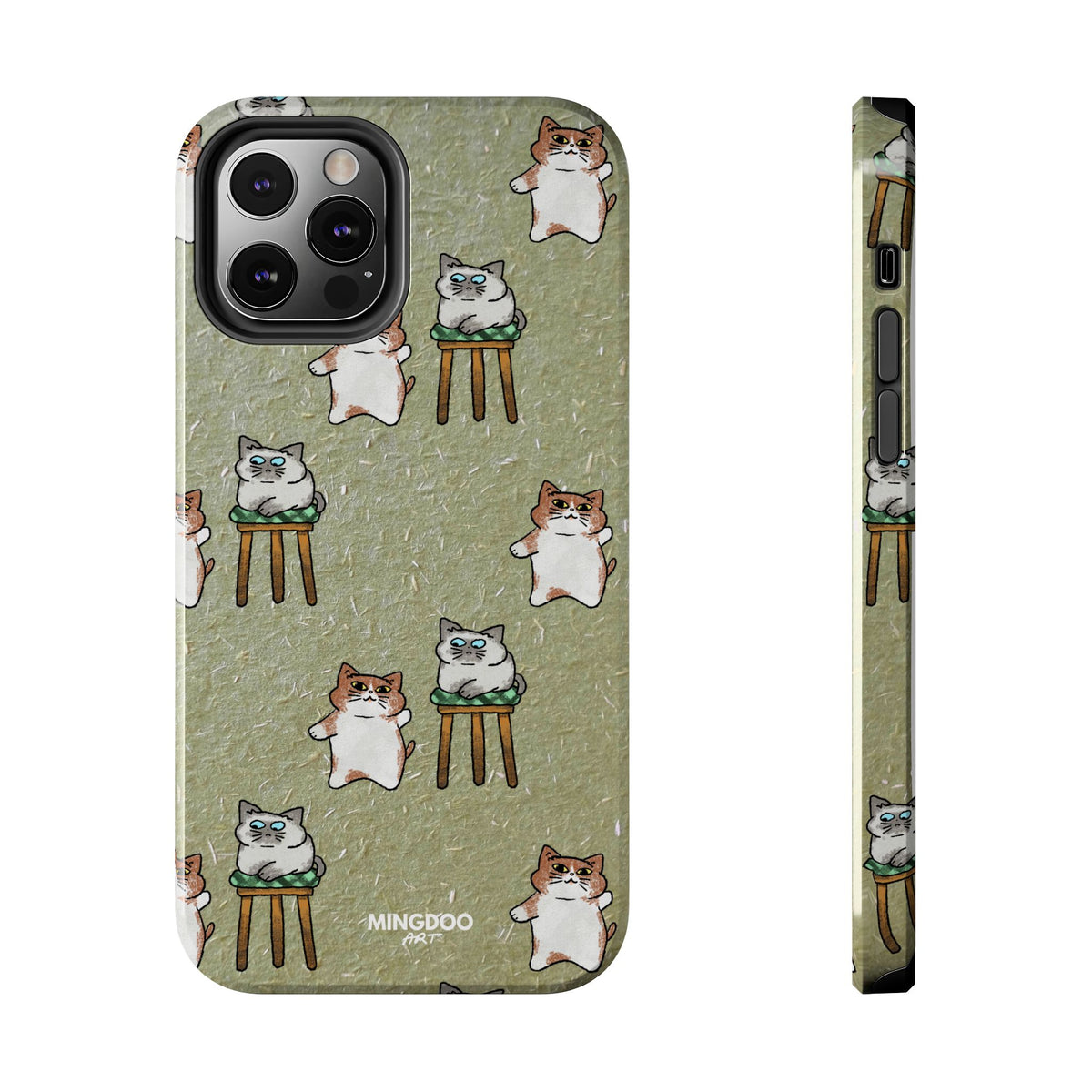 Two Cats, Zero Thoughts Pattern Tough Phone Case