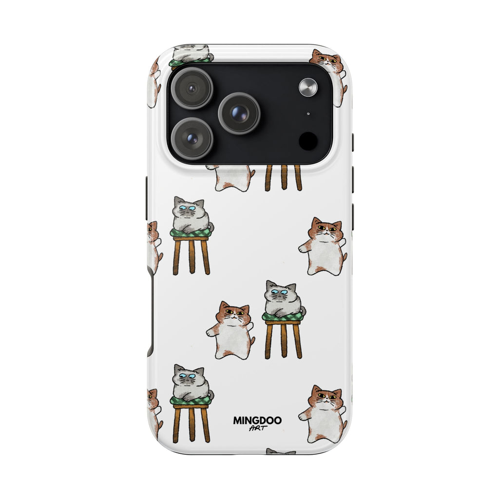 Two Cats, Zero Thoughts Pattern Tough Phone Case