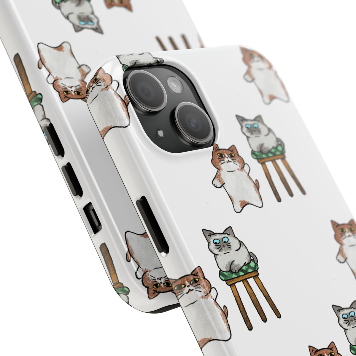 Two Cats, Zero Thoughts Pattern Tough Phone Case