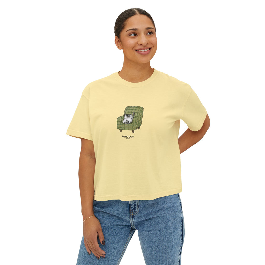The Cat, Zero Thoughts Women's Boxy Tee