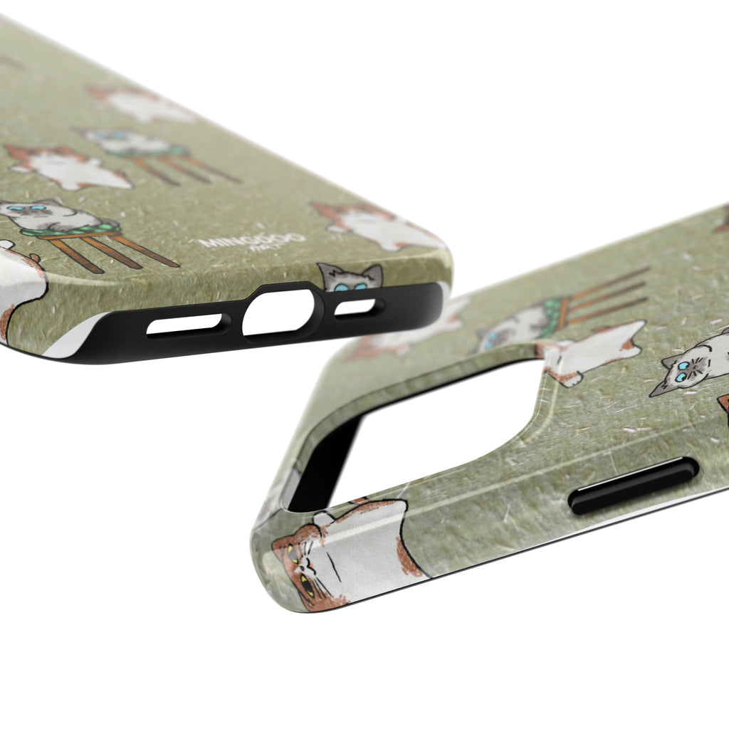 Two Cats, Zero Thoughts Pattern Tough Phone Case