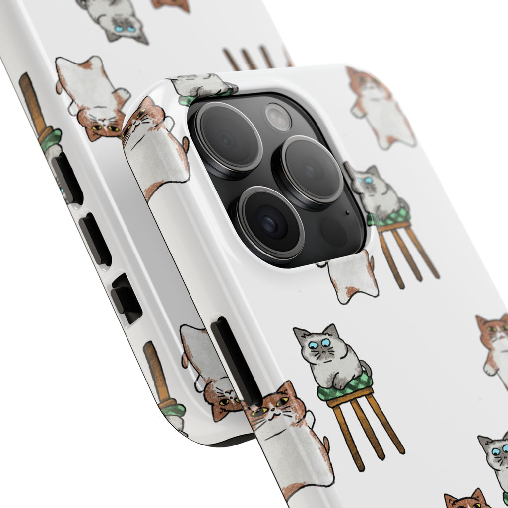 Two Cats, Zero Thoughts Pattern Tough Phone Case