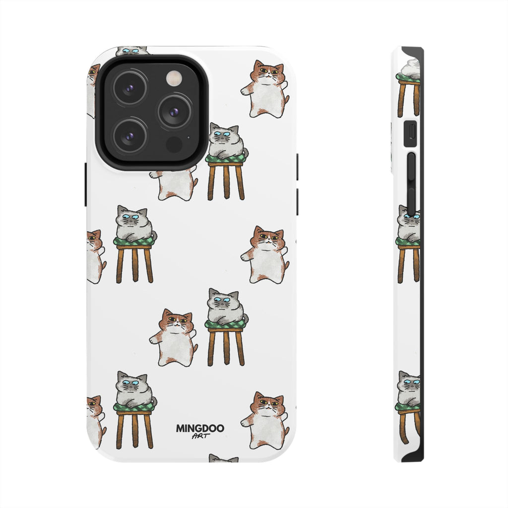Two Cats, Zero Thoughts Pattern Tough Phone Case