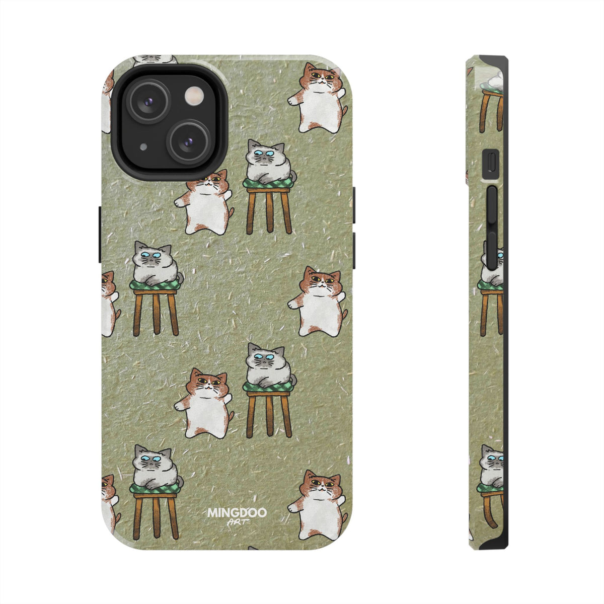 Two Cats, Zero Thoughts Pattern Tough Phone Case